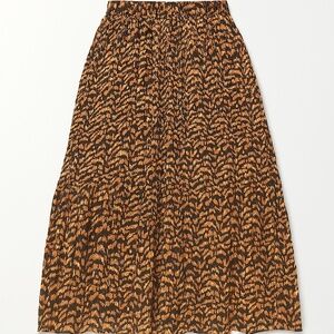 DR2 Animal Print Pleated Midi Skirt – Size XL